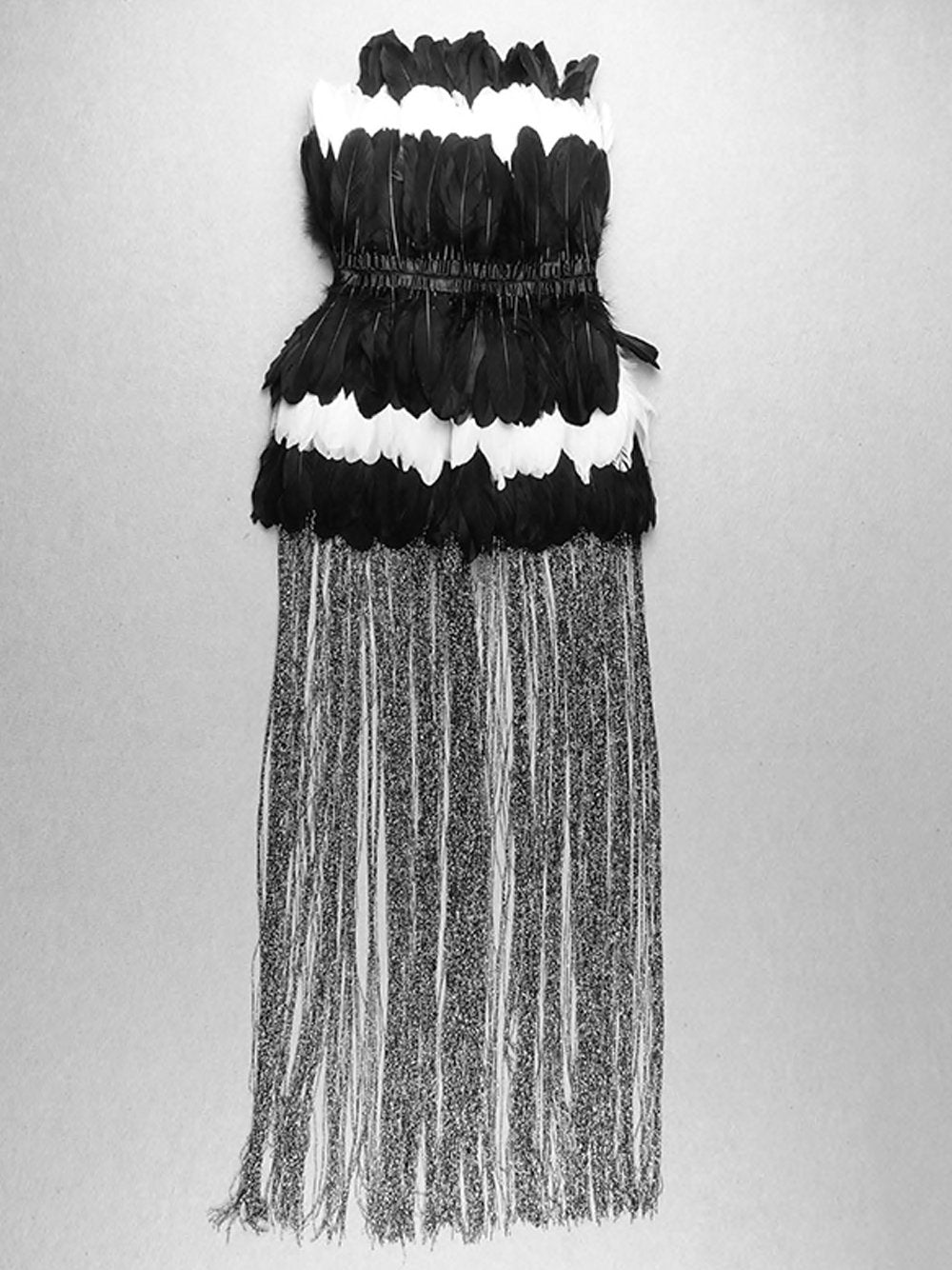Strapless Feather Tiered Metallic Fringe Mini Dress - View 22