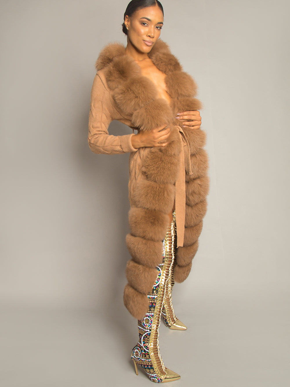 CAVO Fur & Cashmere Cardigan 2