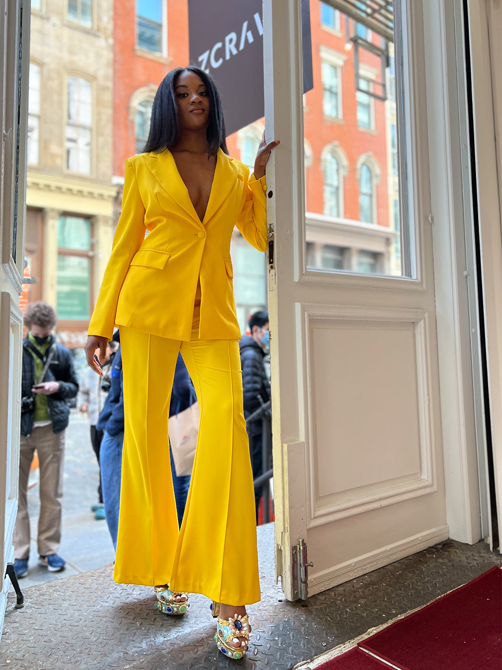 212 Blazer & Pants Set in Yellow