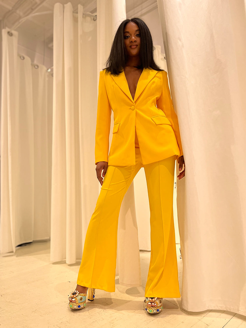 212 Blazer & Pants Set in Yellow