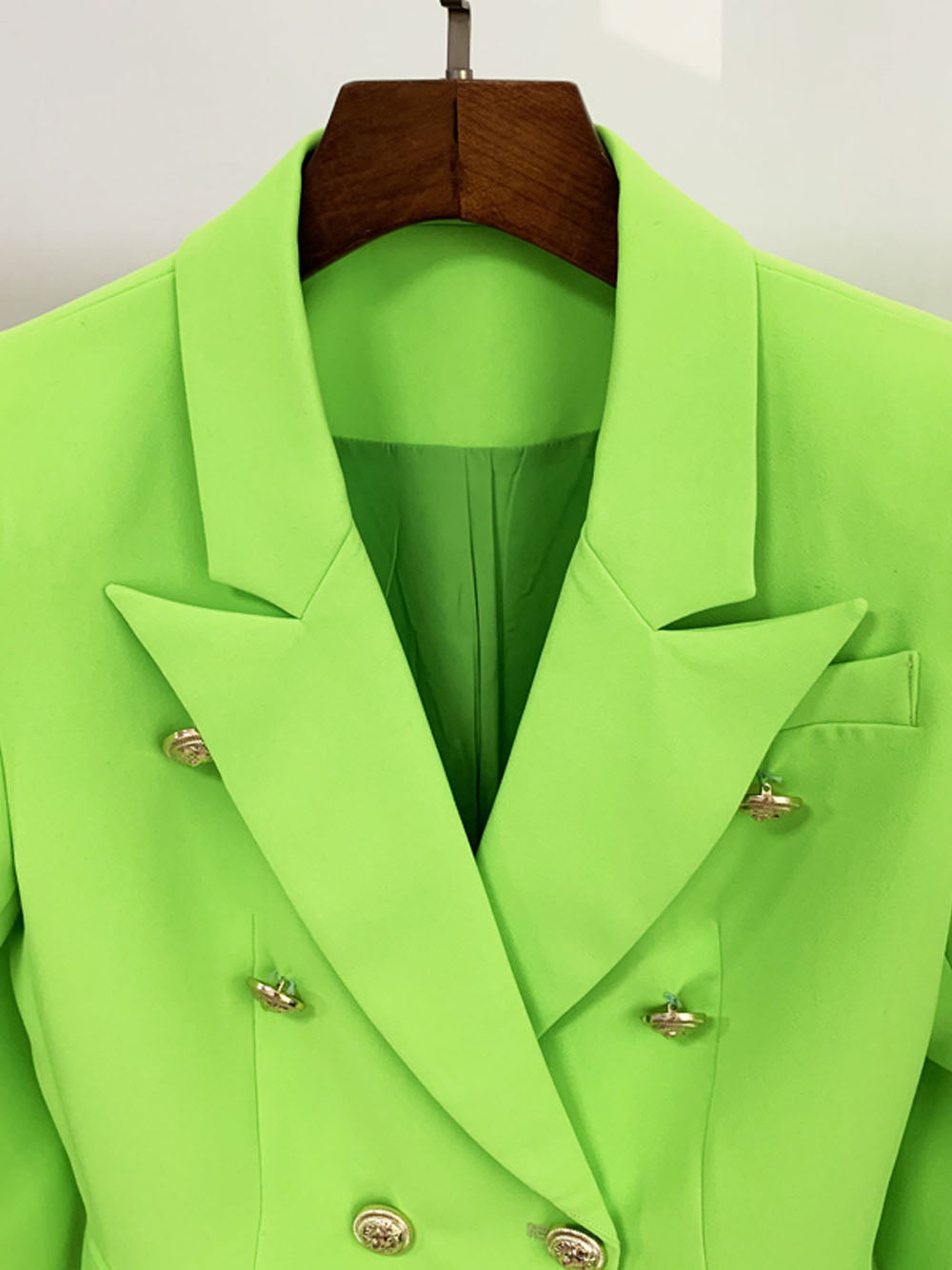 Double Breasted Blazer in Neon Green 9