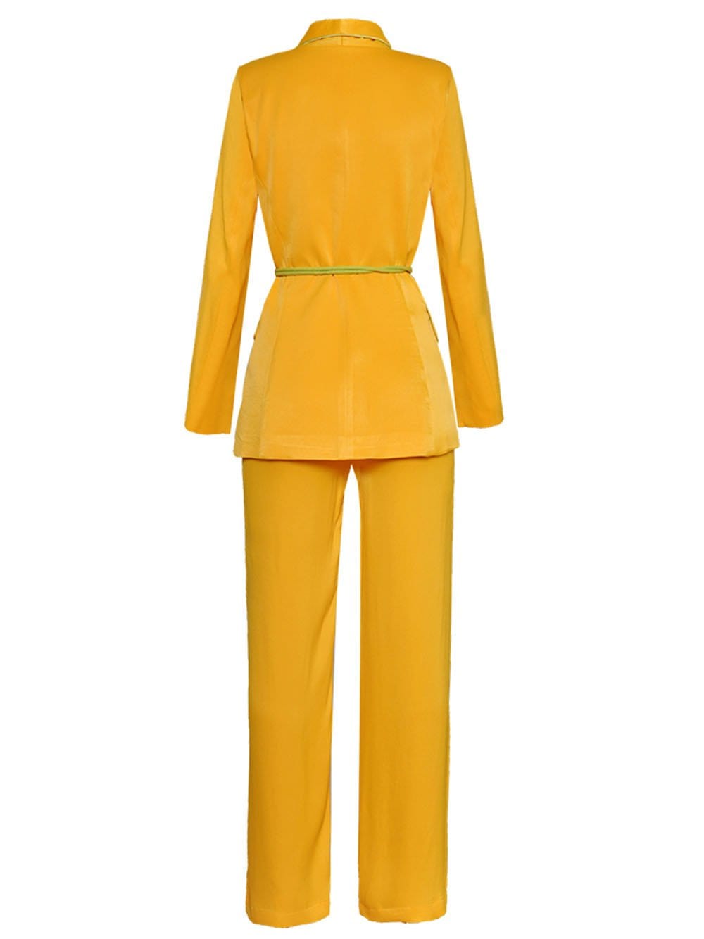 Tasseled Satin Blazer + Pants in Gold 3