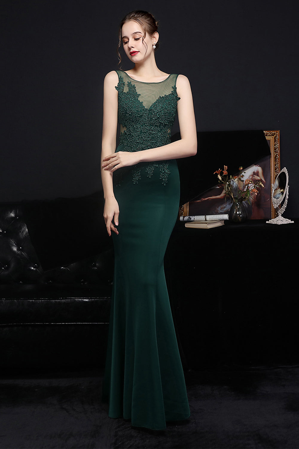Apricot Long Evening Dress - Fashionpara