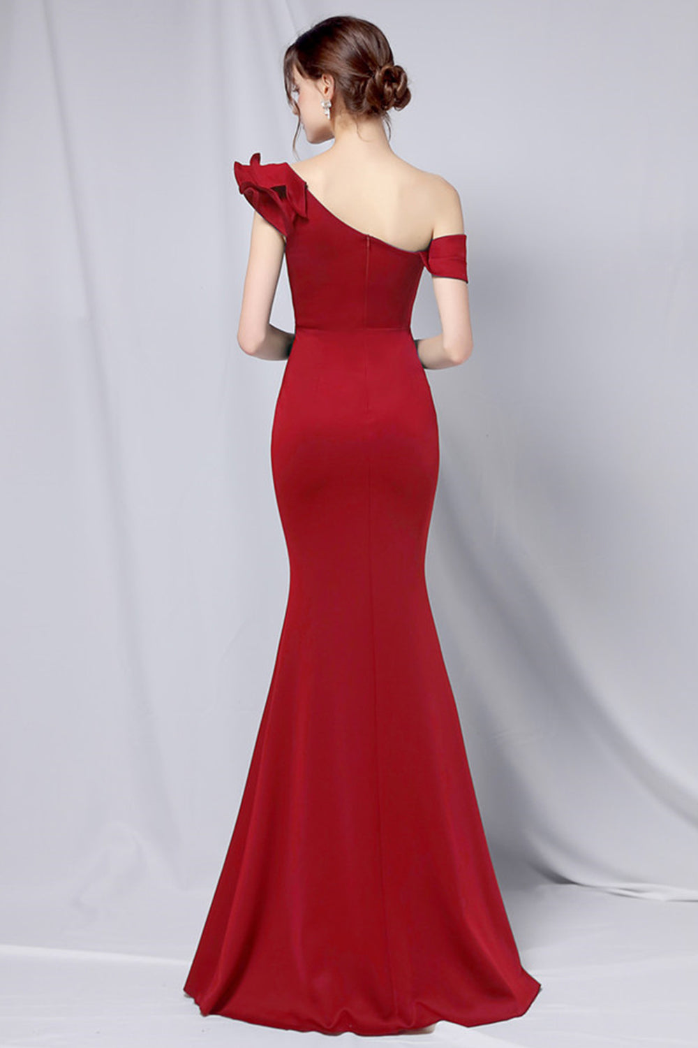 One Shoulder Simple Prom Dress - Fashionpara
