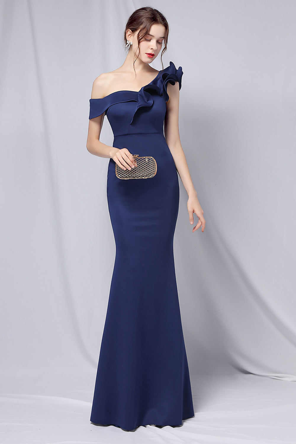 One Shoulder Simple Prom Dress - Fashionpara