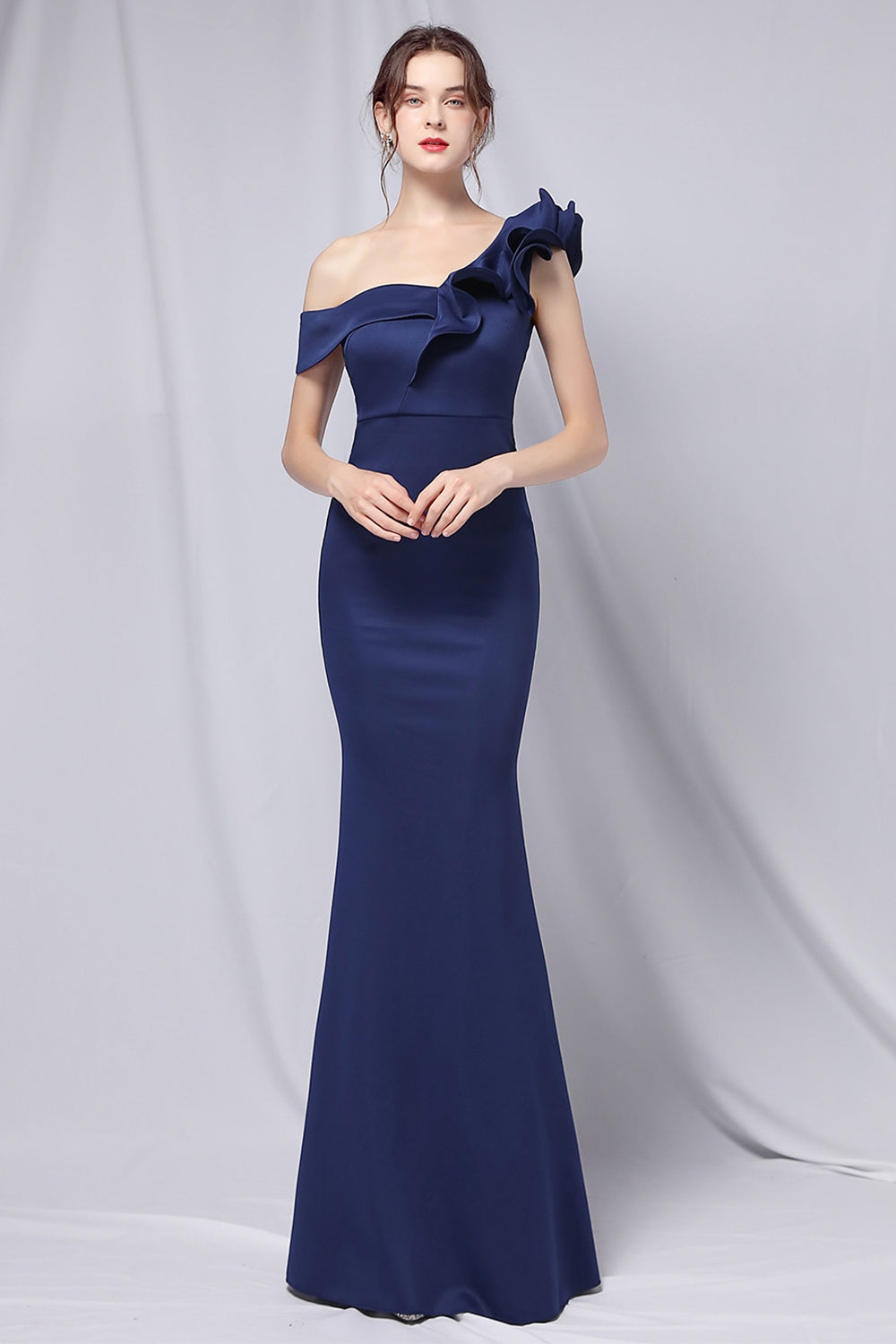 One Shoulder Simple Prom Dress - Fashionpara
