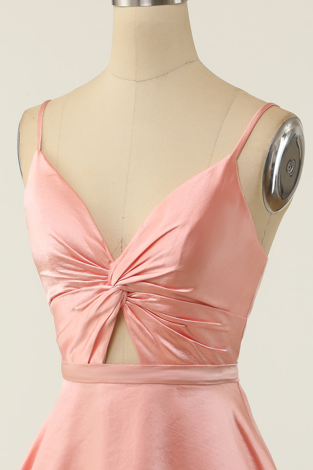 A Line Spaghetti Straps Blush Short Homecoming Party Dress - Fashionpara