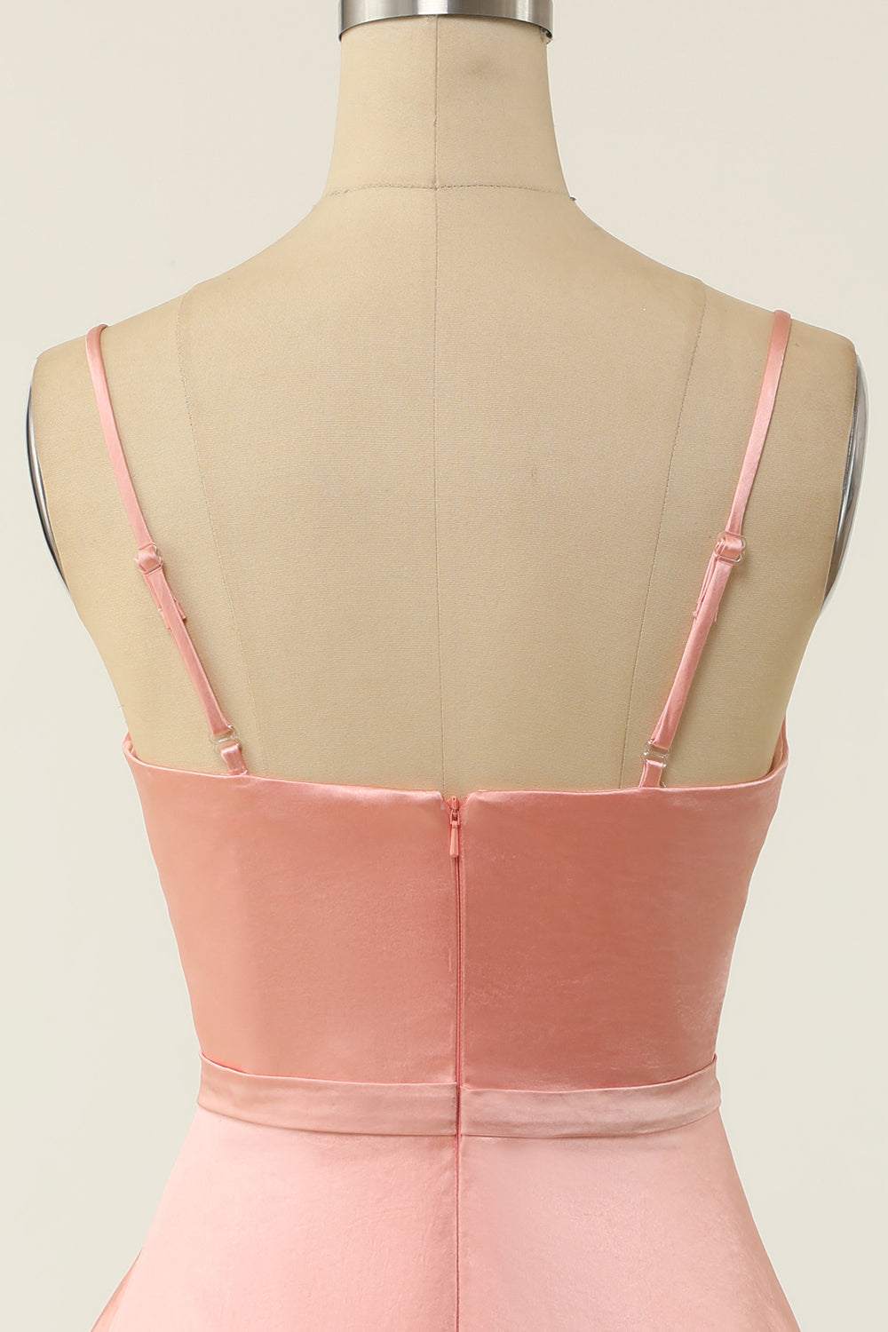 A Line Spaghetti Straps Blush Short Homecoming Party Dress - Fashionpara