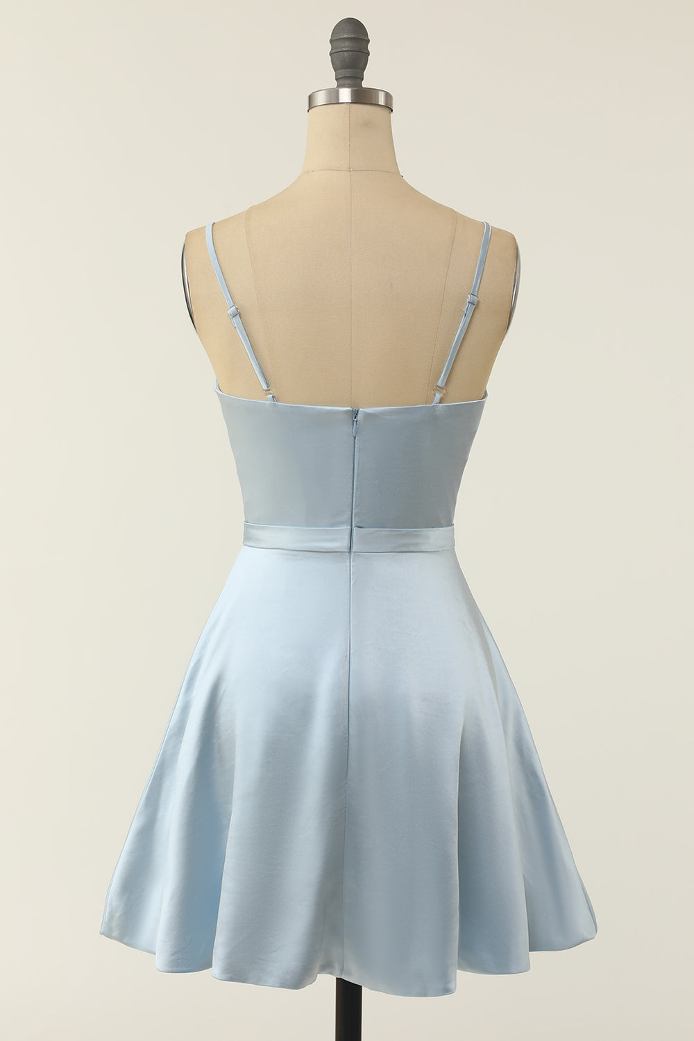 A Line Spaghetti Straps Blush Short Homecoming Party Dress - Fashionpara