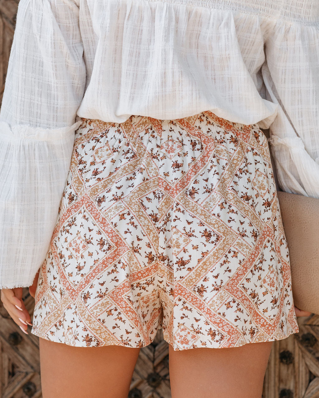 Zenna High Rise Pocketed Floral Shorts - Coral Multi