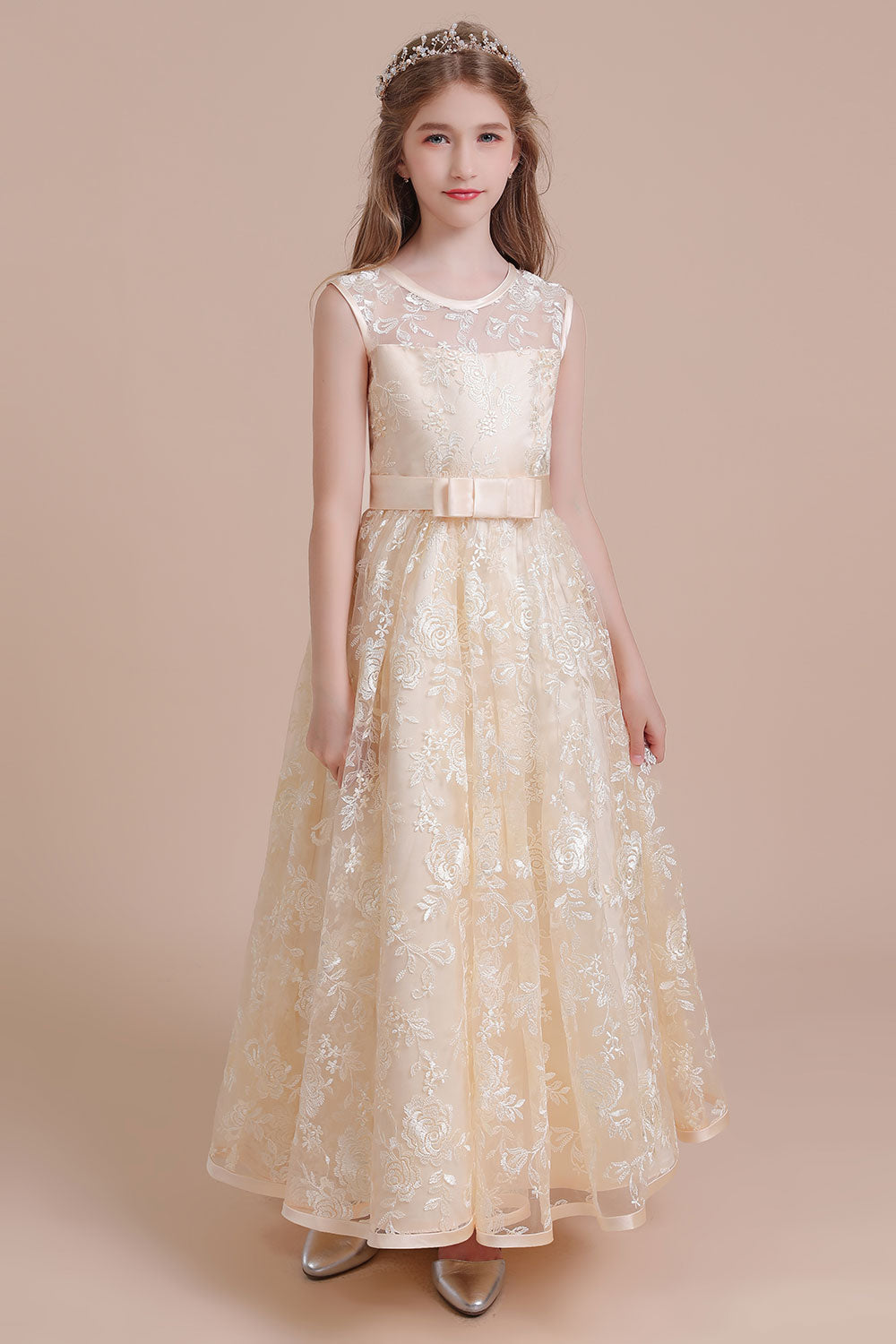 A-Line Amazing Lace Tulle Flower Girl Dress - Fashionpara