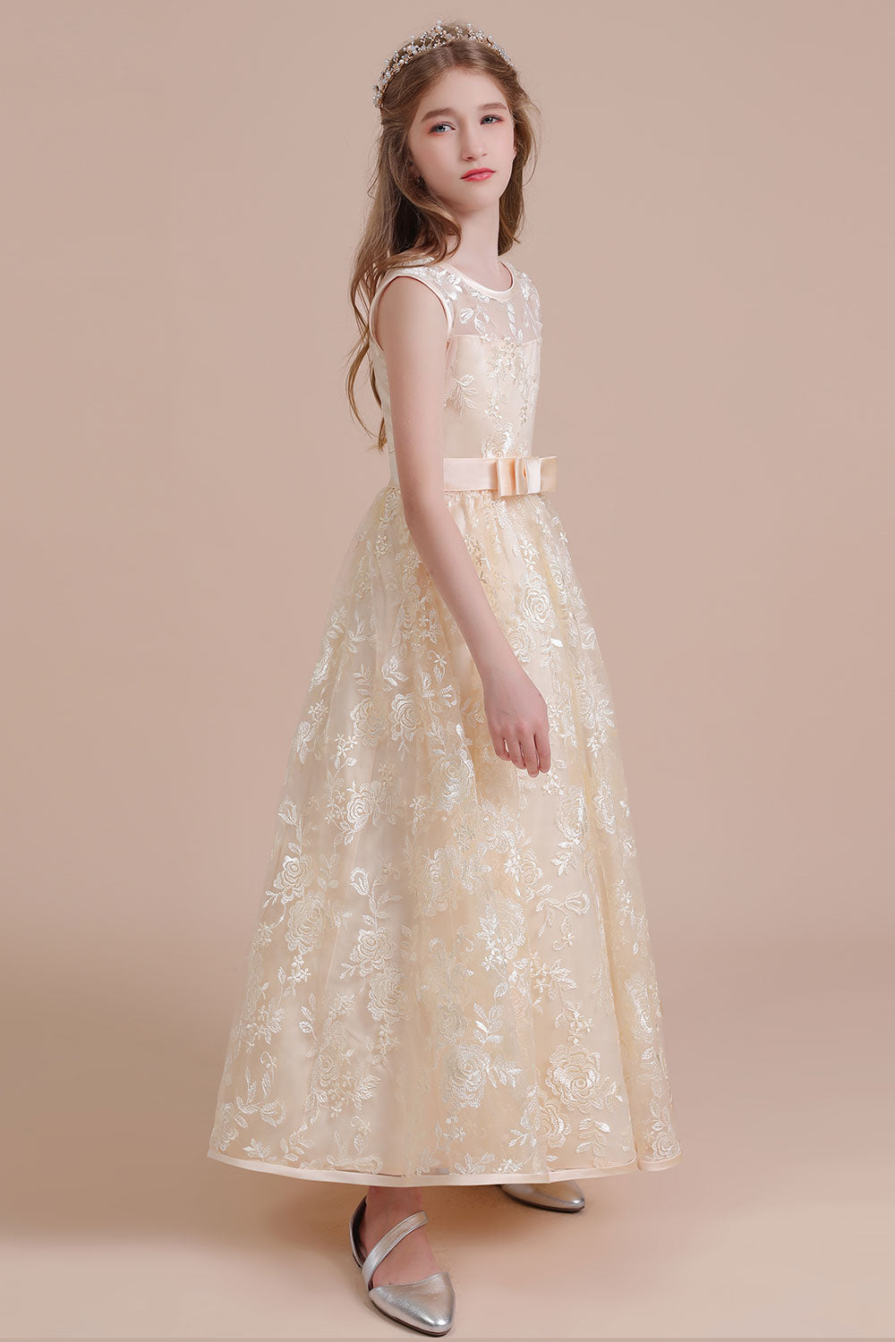 A-Line Amazing Lace Tulle Flower Girl Dress - Fashionpara