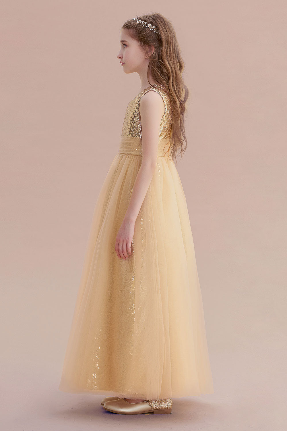 A-Line Awesome Sequins Tulle Flower Girl Dress - Fashionpara