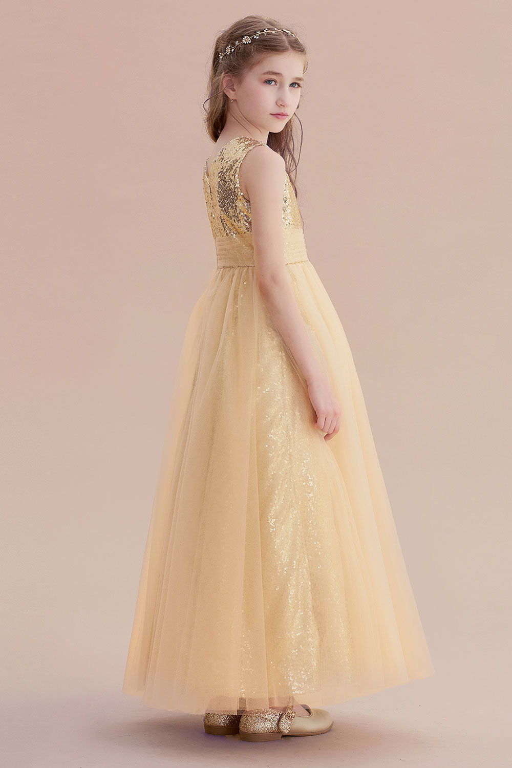 A-Line Awesome Sequins Tulle Flower Girl Dress - Fashionpara