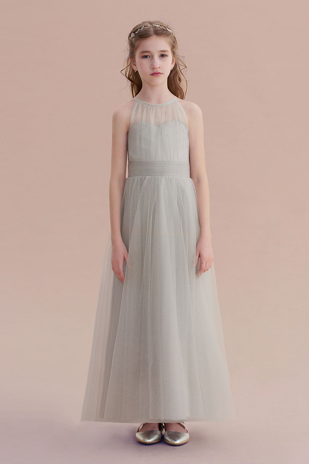 A-Line Chic Ankle Length Tulle Flower Girl Dress - Fashionpara
