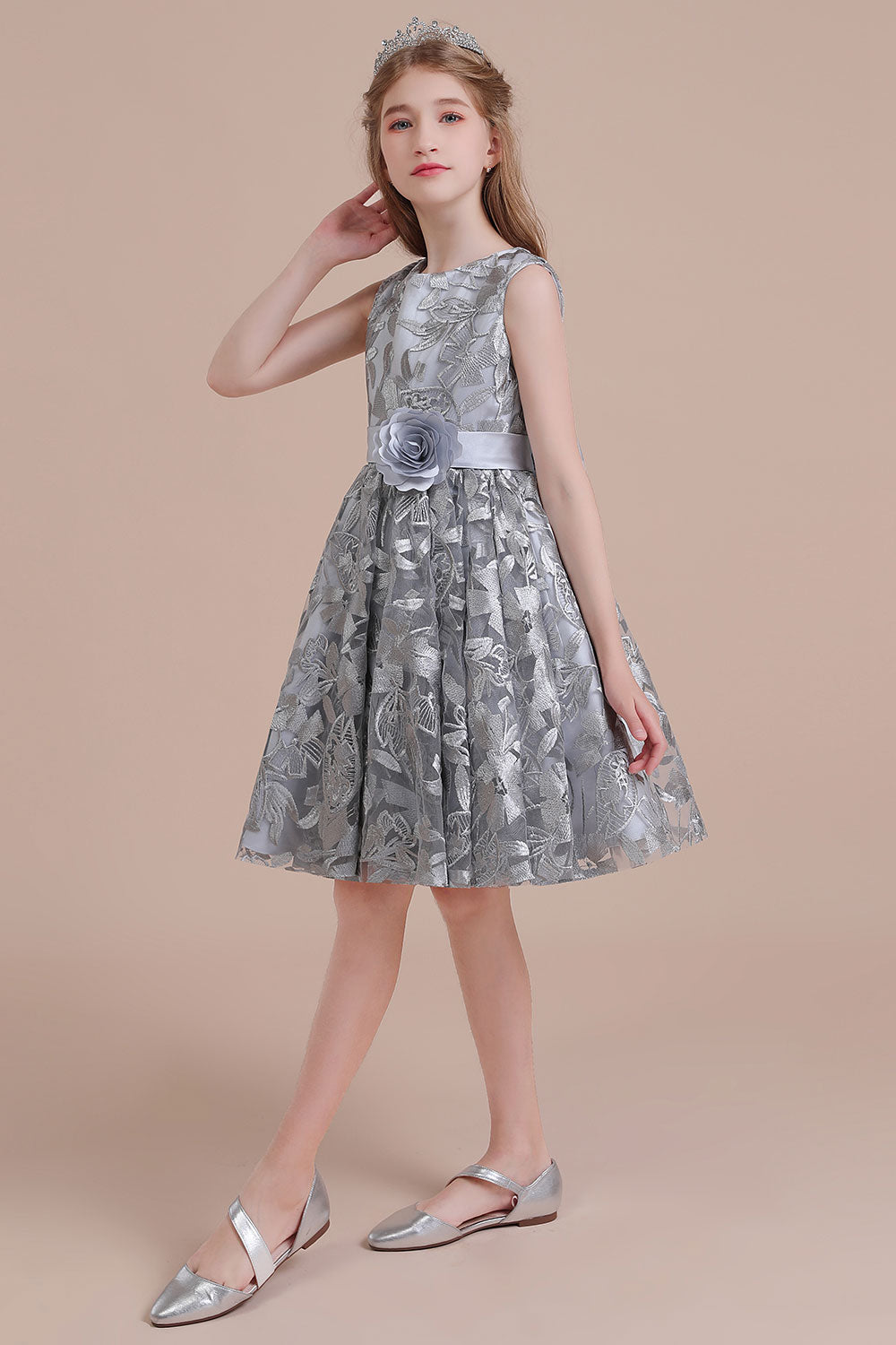 A-Line Chic Bow Tulle Flower Girl Dress - Fashionpara