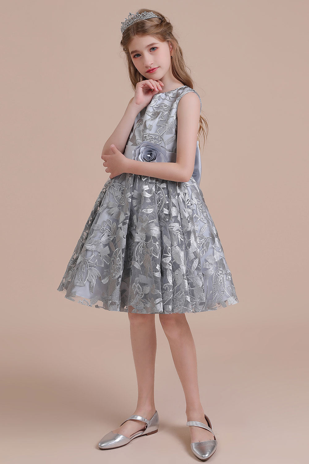 A-Line Chic Bow Tulle Flower Girl Dress - Fashionpara