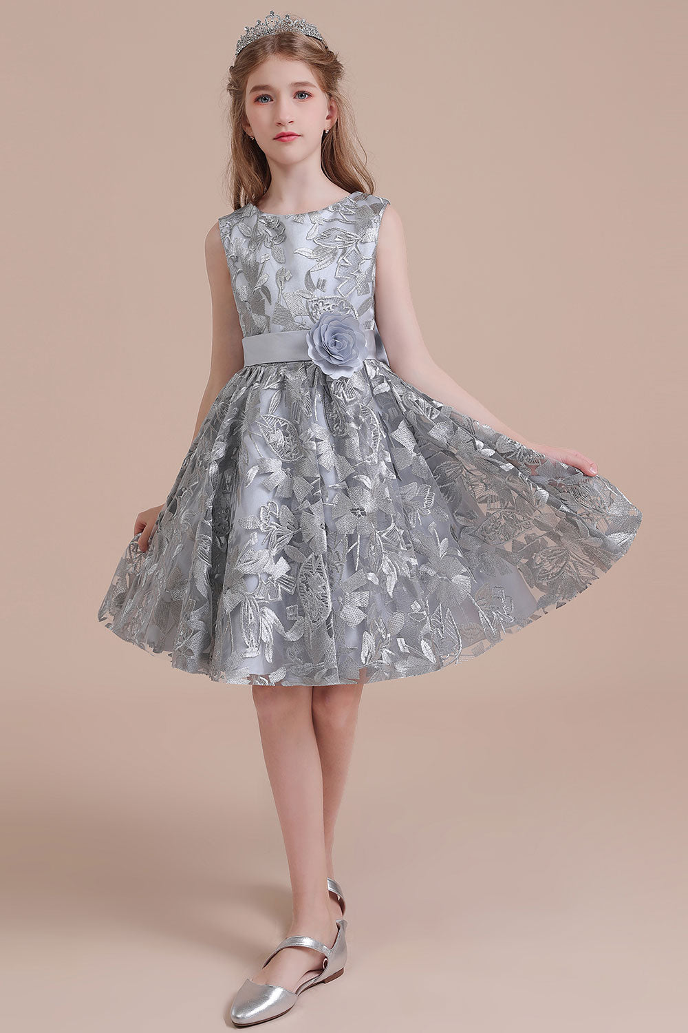 A-Line Chic Bow Tulle Flower Girl Dress - Fashionpara