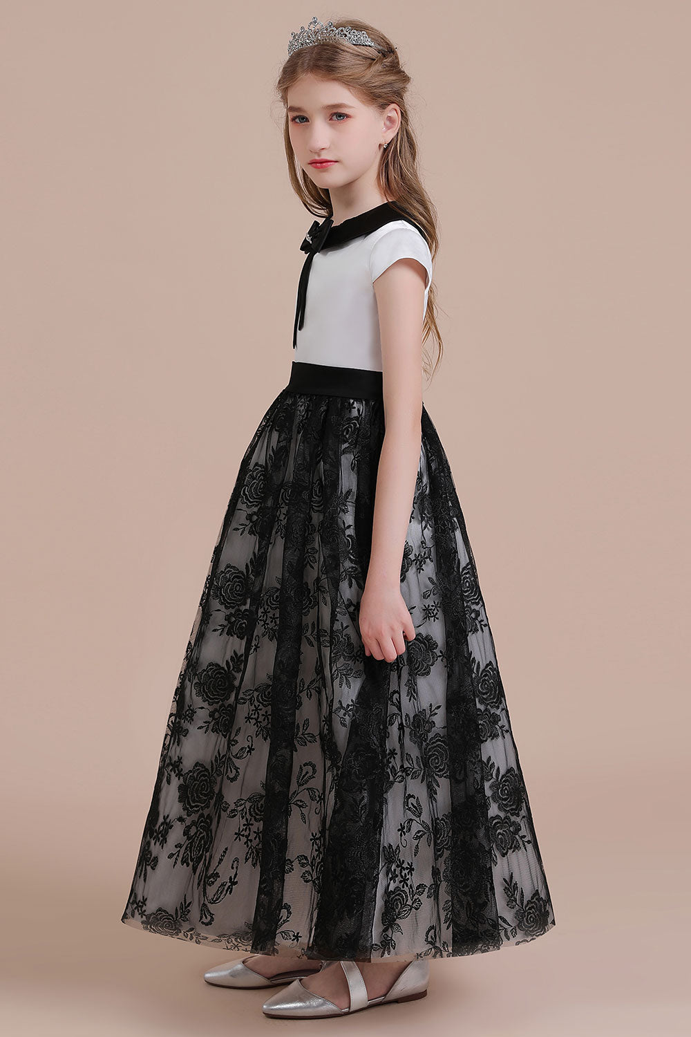 A-Line Cute Lace Cap Sleeve Flower Girl Dress On Sale - Fashionpara