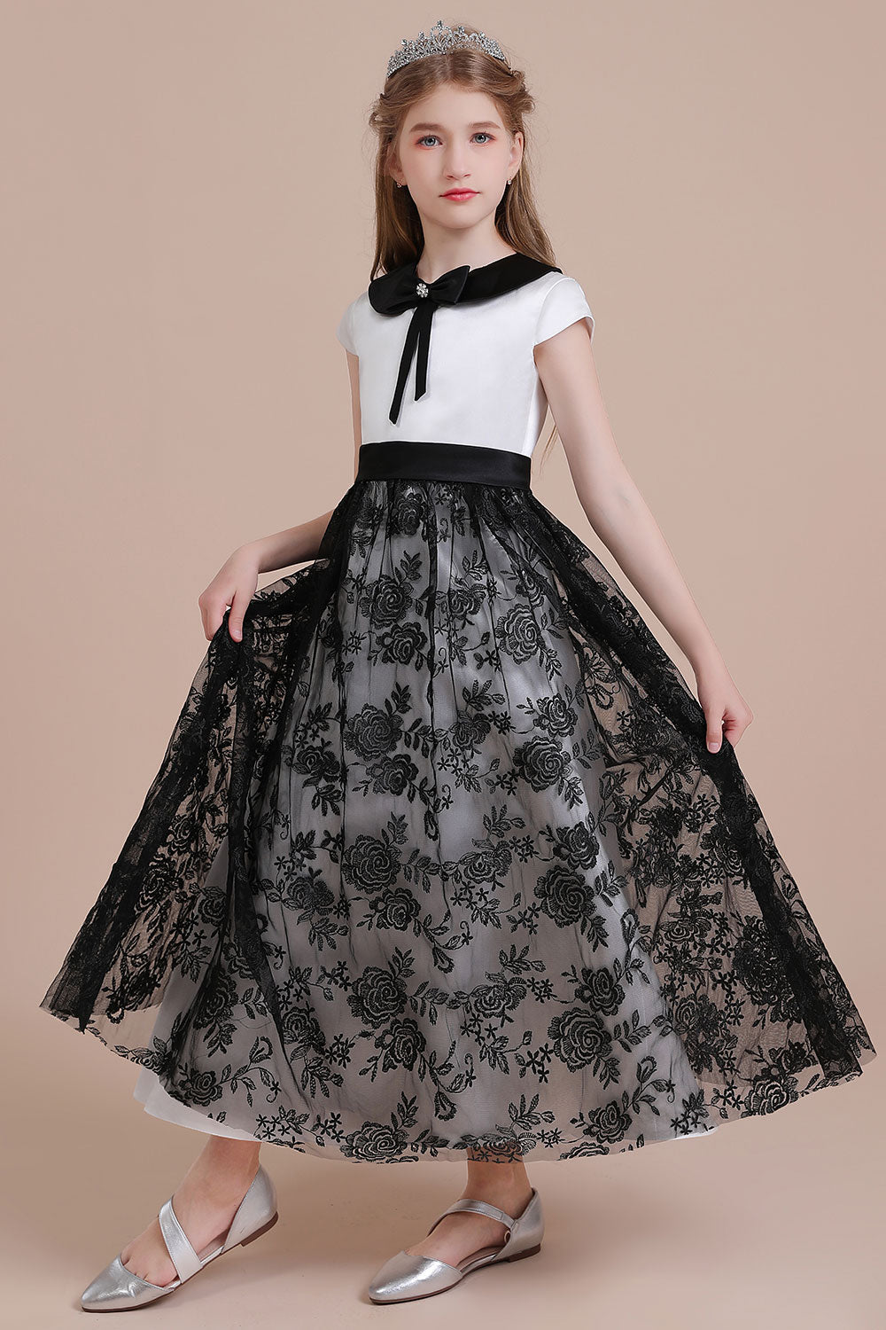 A-Line Cute Lace Cap Sleeve Flower Girl Dress On Sale - Fashionpara