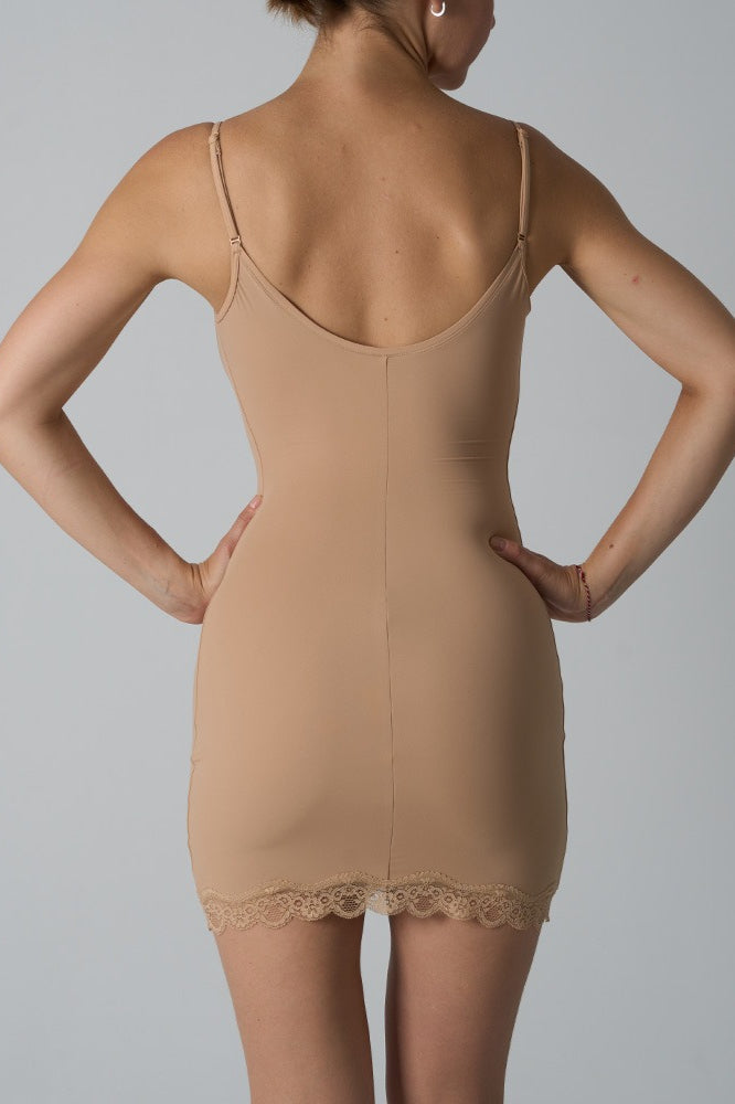Lace Trim Spaghetti Strap Scoop Neck Bodycon Mini Dress - View 11