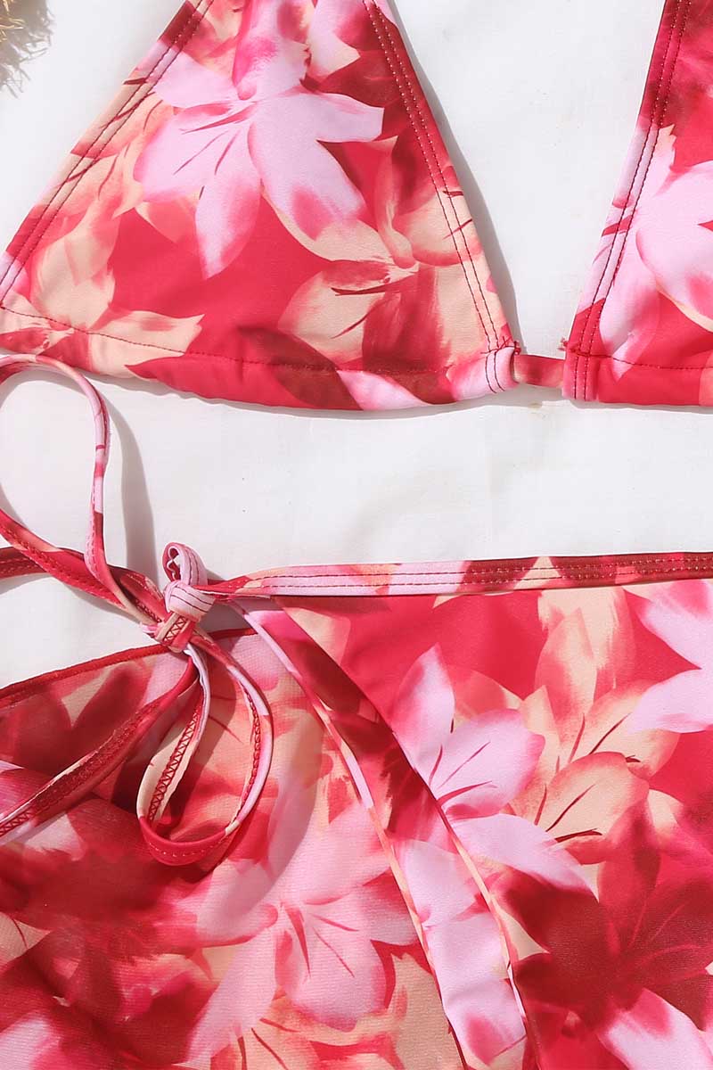 Print With Sarong Two Piece Swimwear - Fashionpara