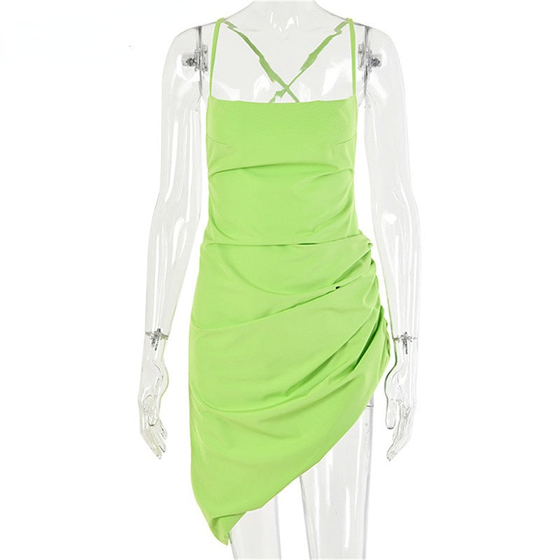 Spaghetti Strap Solid Bandage Dresses 9