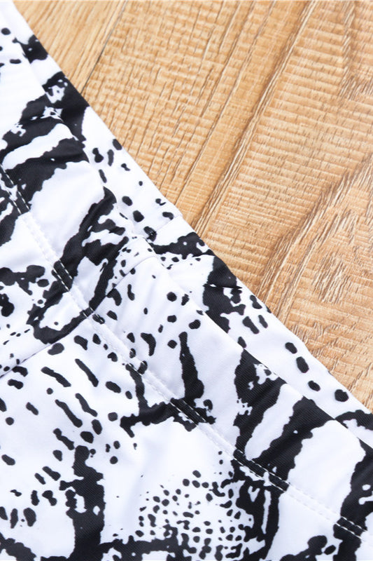 Snake Print Bandeau Bikini Two Piece Swim Set