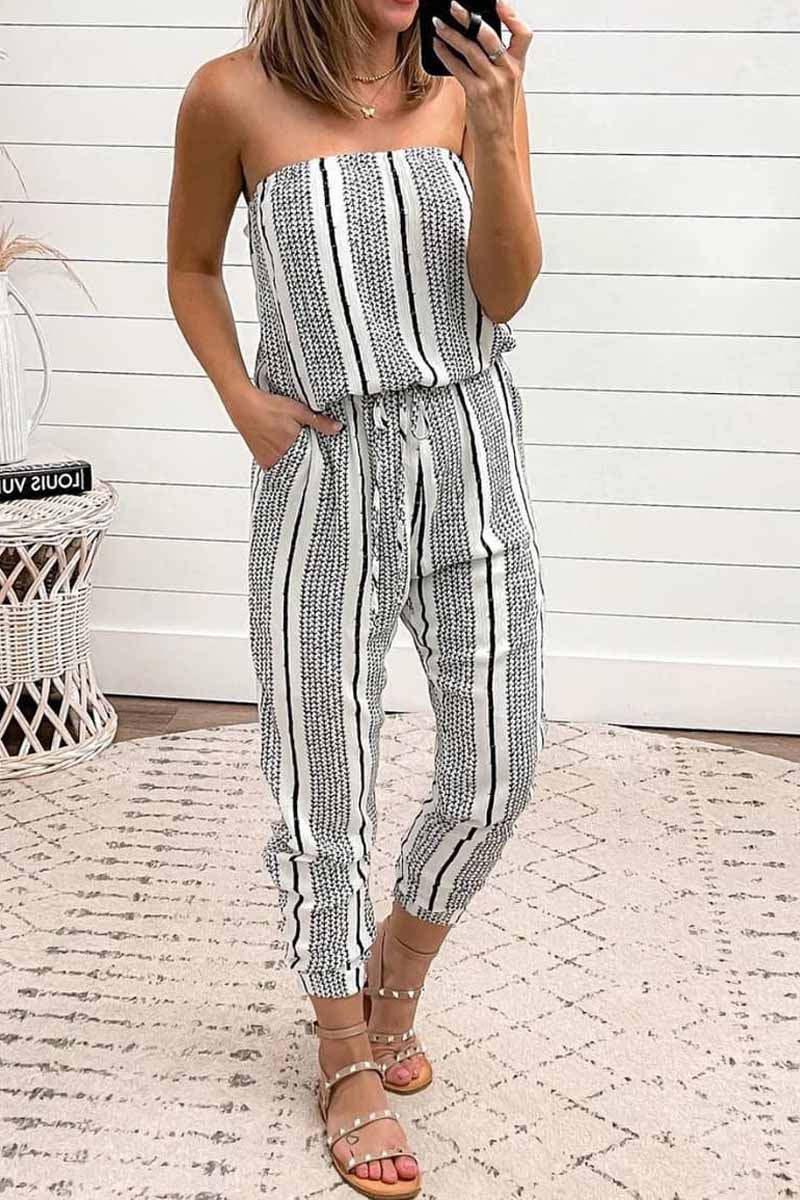 Statement Style Stripe Jumpsuit Fashionpara