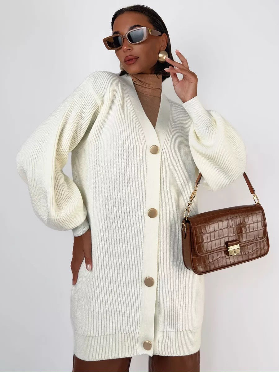 Chic Solid Loose Knit Cardigan for Effortless Style