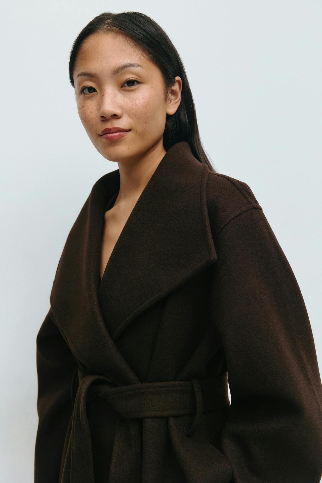 Structured Double Faced Wool Midi Coat - Fashionpara