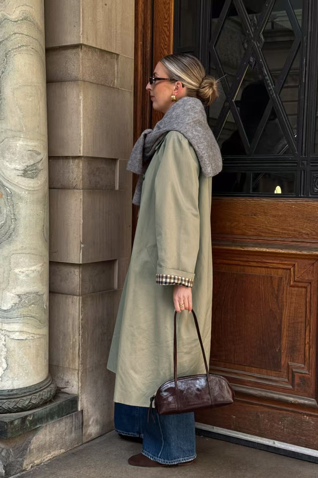 Japanese Minimalist Mid-Length Overcoat for Stylish Comfort