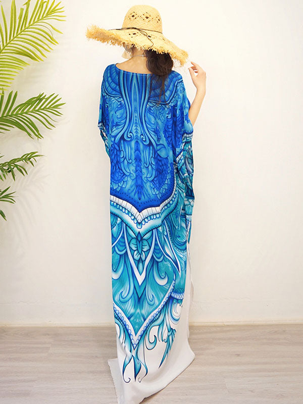 Dancing Peacock Bohemian Ethnic Style Maxi Dress - Fashionpara