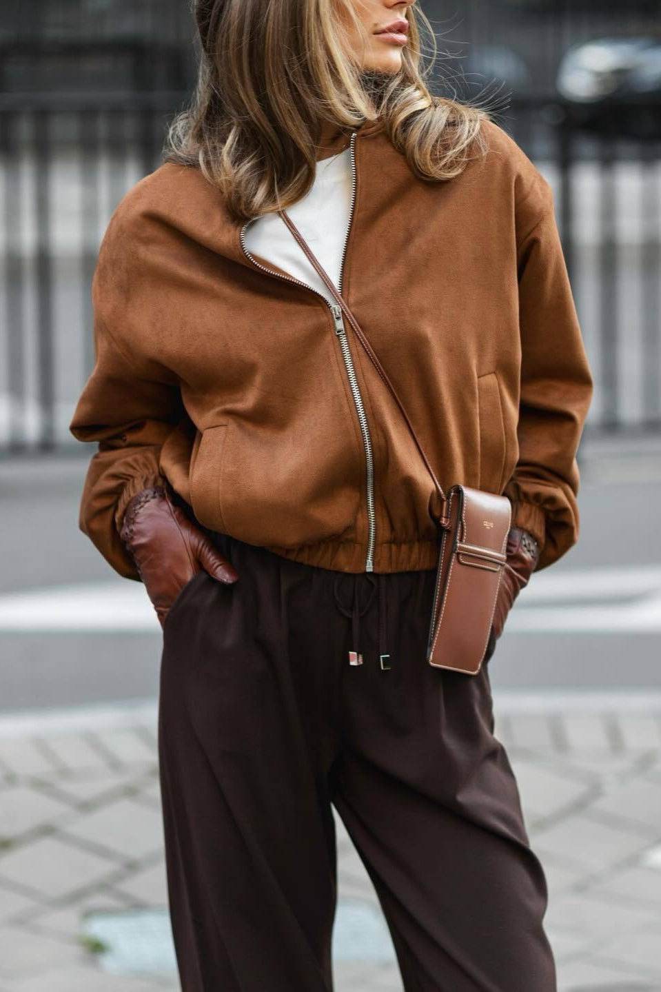 Zipper Suede Warm Street-Style Jacket