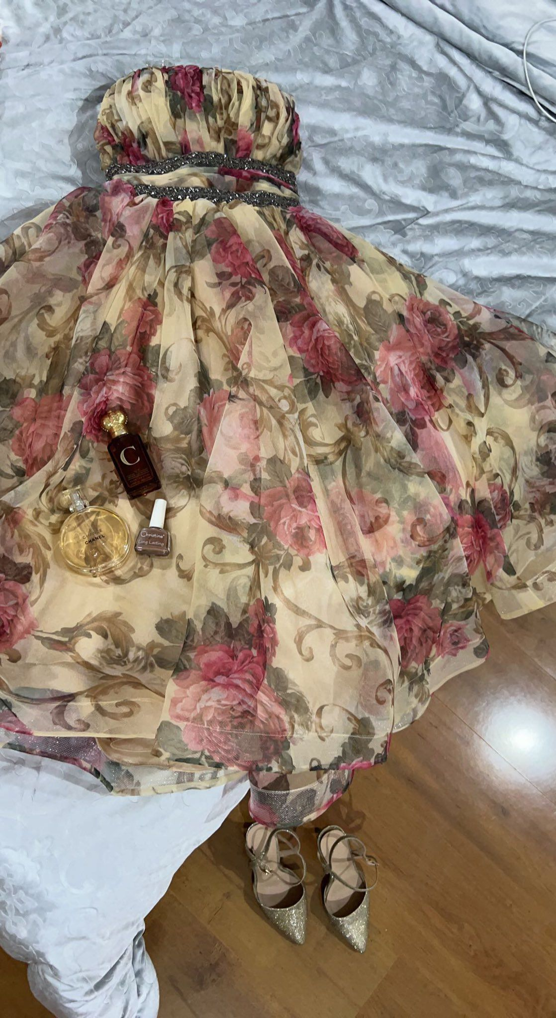 Flora Chiffon Prom Dress Evening Dress With Beading - Fashionpara