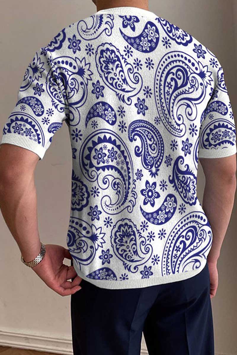 Men's Round Neck Knitted T-Shirt - Fashionpara