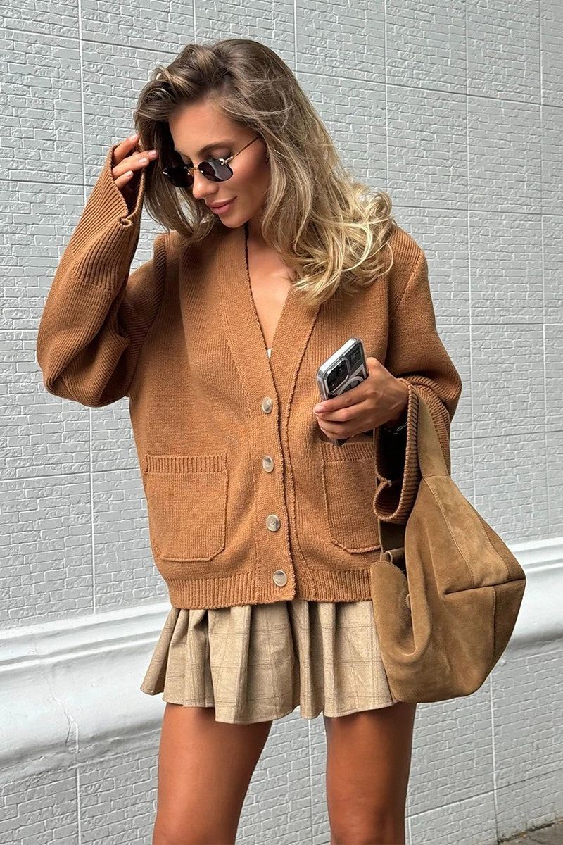 Loose Knit Vintage V Neck Cardigan for Effortless Style
