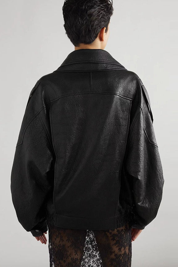 Vintage Genuine Leather Moto Jacket