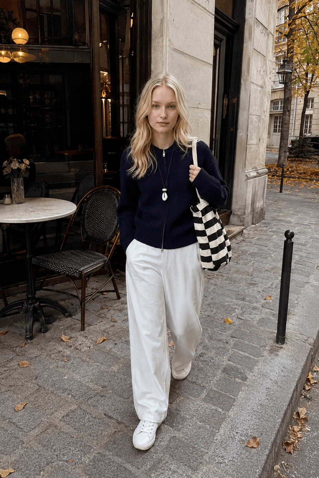 Zip-Up Loose Fit Knit Sweater