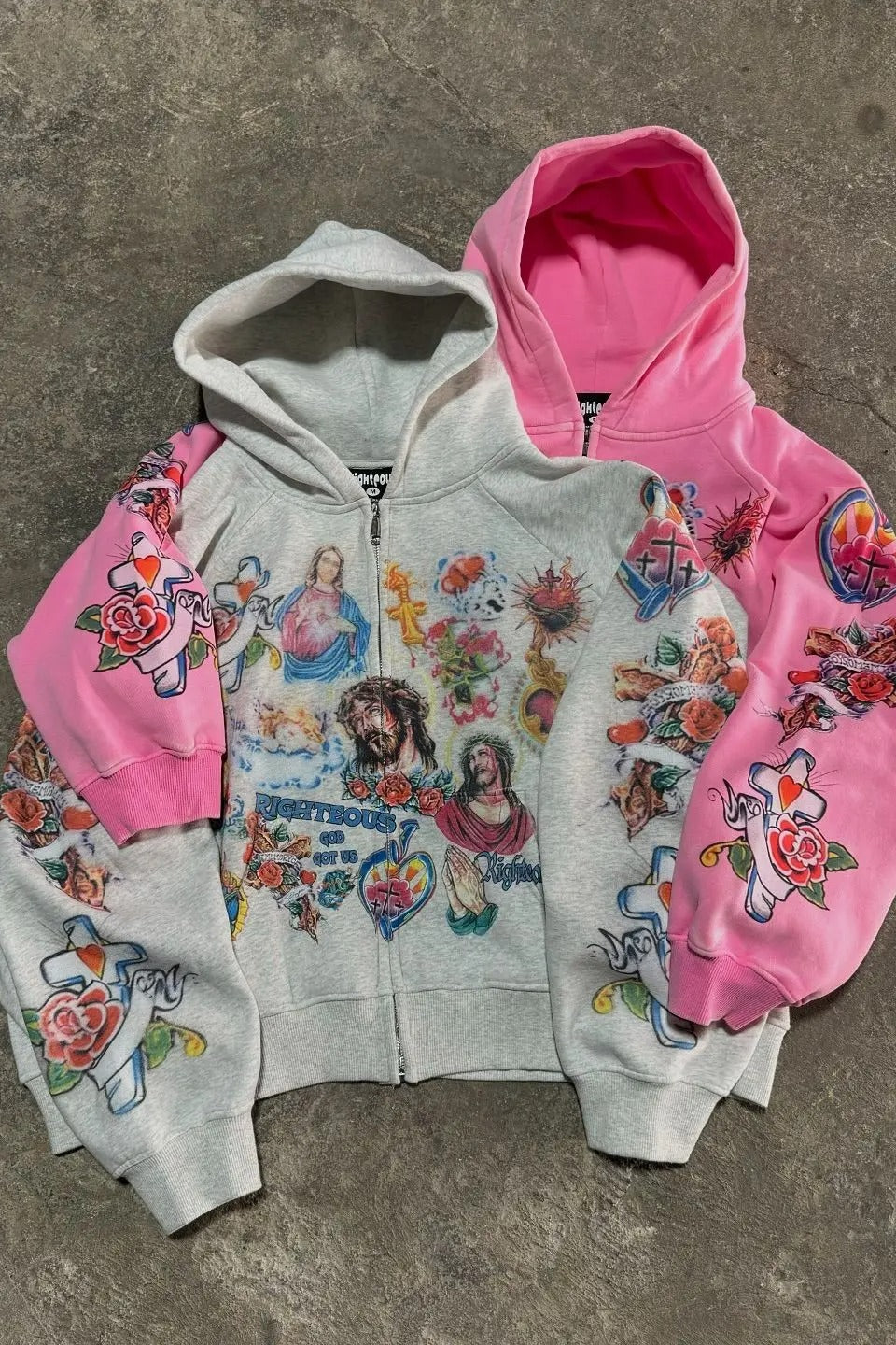 Retro Pattern Printed Loose Hoodie 4