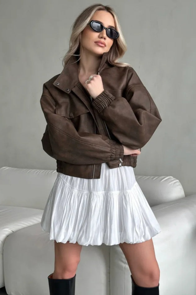 Lightweight PU Open Coat for Effortless Style and Comfort