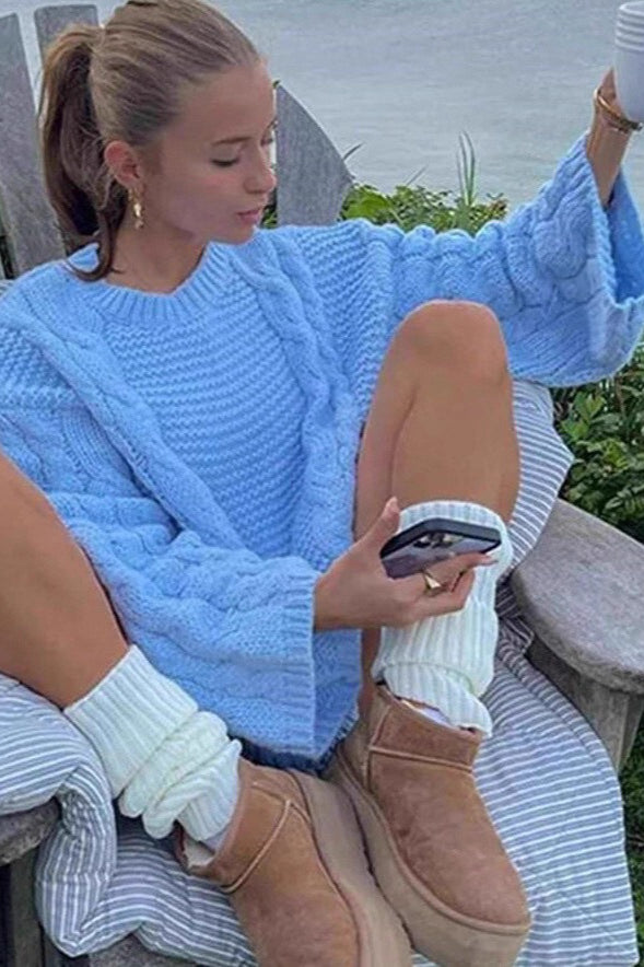 Chunky Cable Knit Loose Sweater