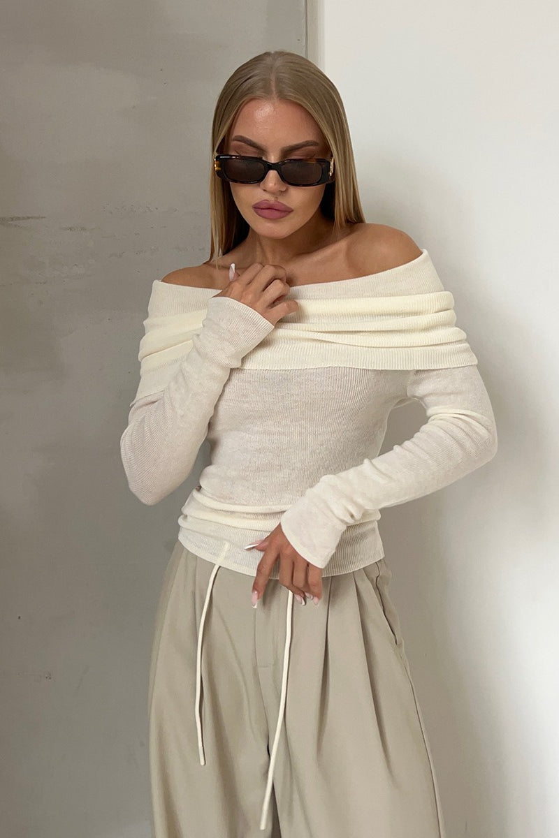 Slim Fit Off-Shoulder Knit Top 15