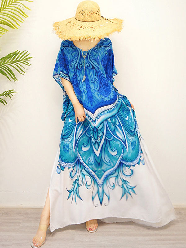 Dancing Peacock Bohemian Ethnic Style Maxi Dress - Fashionpara
