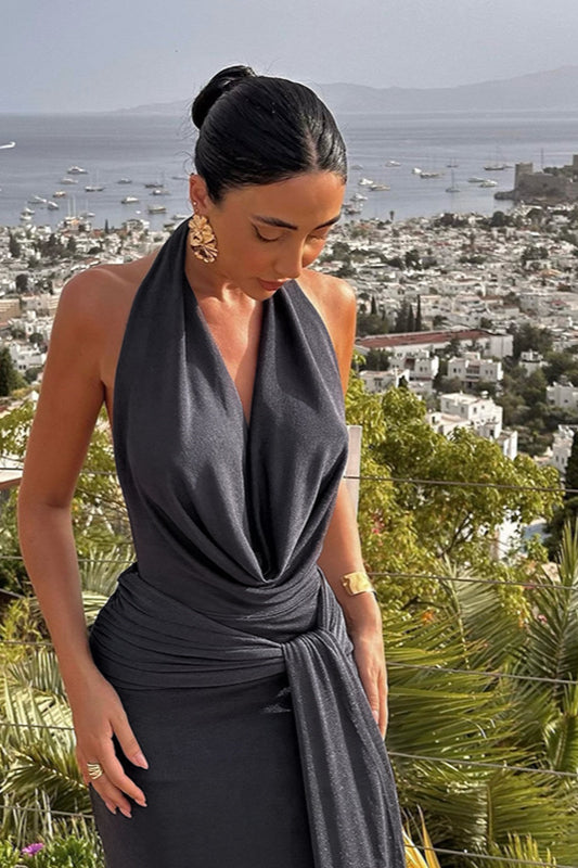 Elegant Backless Halter Bodycon Party Dress