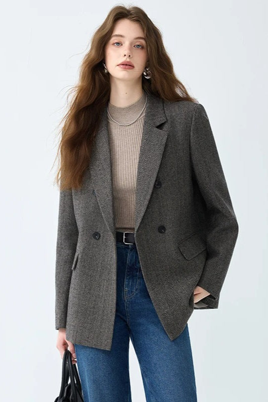 Woolen Casual Suit Blazer