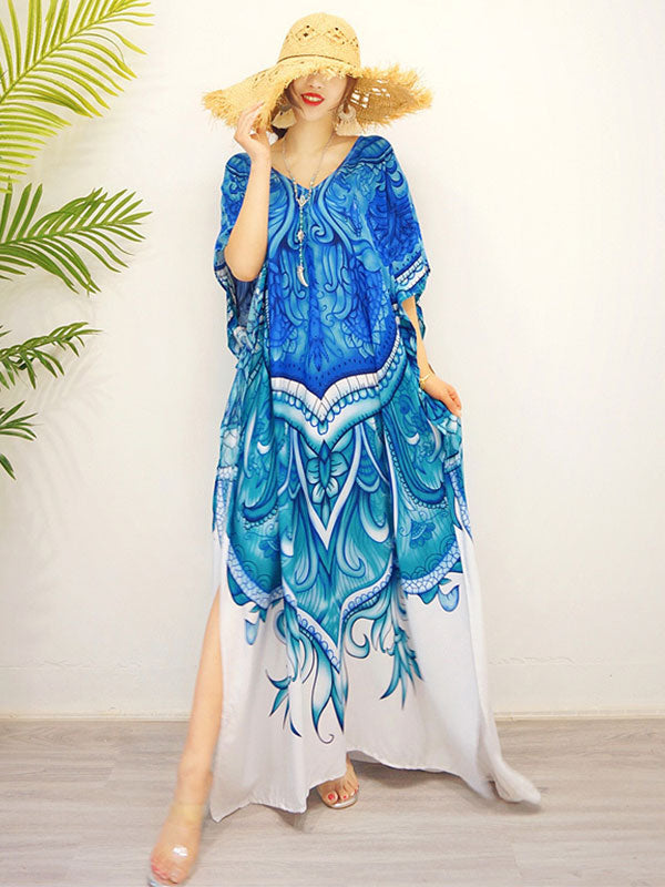 Dancing Peacock Bohemian Ethnic Style Maxi Dress - Fashionpara