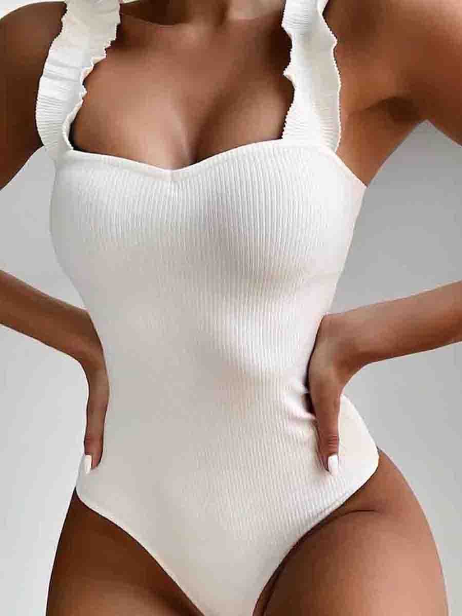 Flounce Design One-piece Swimsuit - Fashionpara