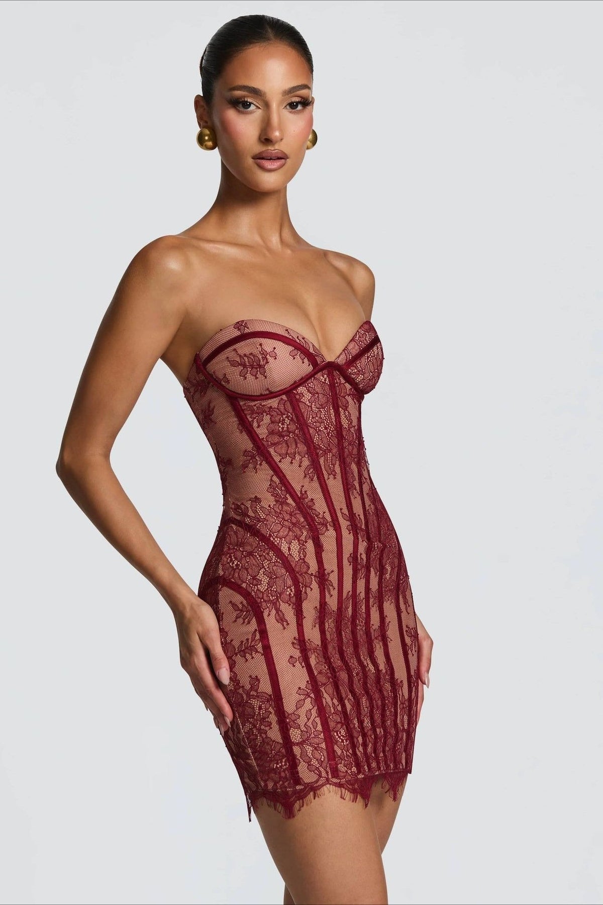 High-Waist Lace Dress