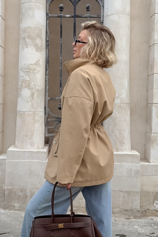 Stylish Midi Drawstring Trench Coat for Effortless Chic